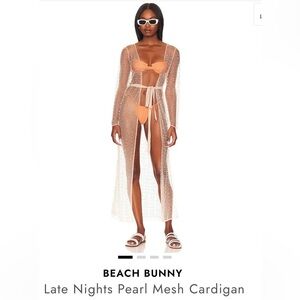 Beach Bunny Nude Pearl Mesh Robe